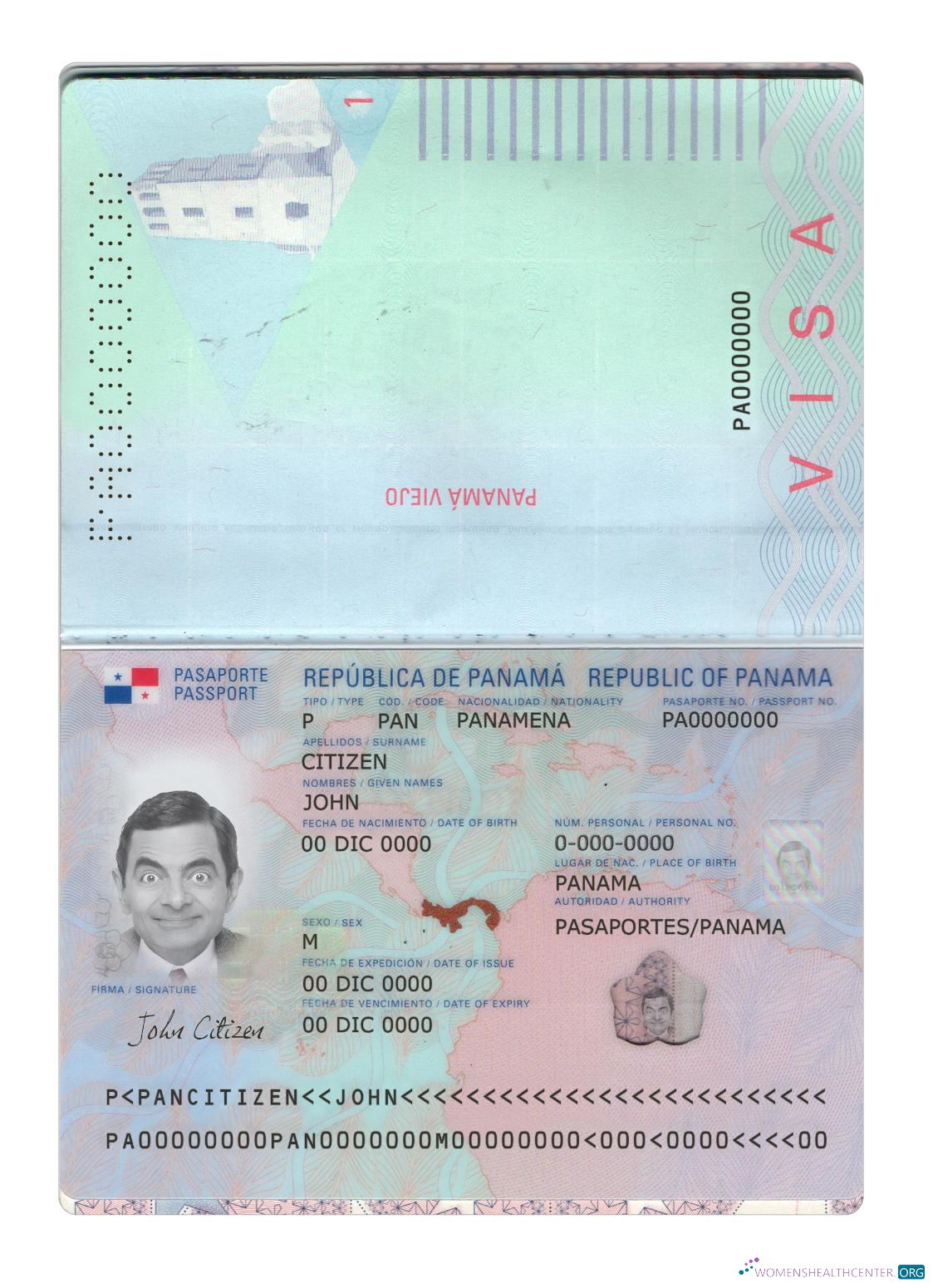 Download Panama passport new 2019 present Photoshop template